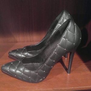 Black Quilted Heels